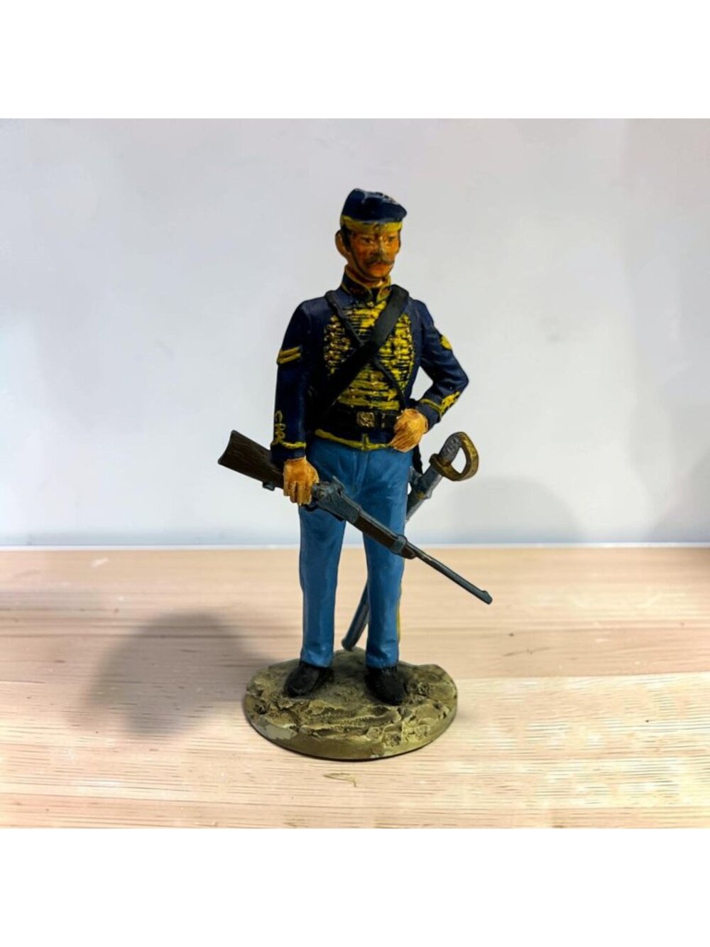 1864 Civil War 1st US Hussars Union Soldier Metal Figurine By AMHS From 1983